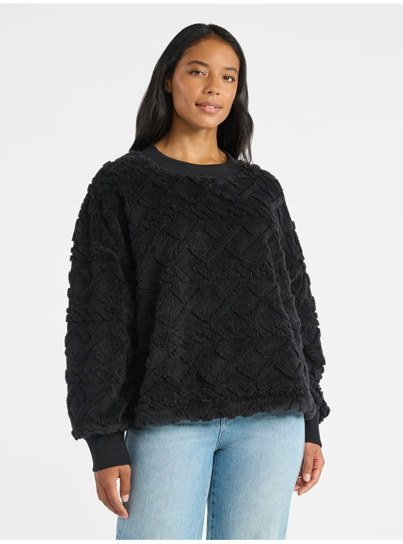 Time & Tru Women's Jacquard Pullover Sweater, Sizes XS-XXXL
