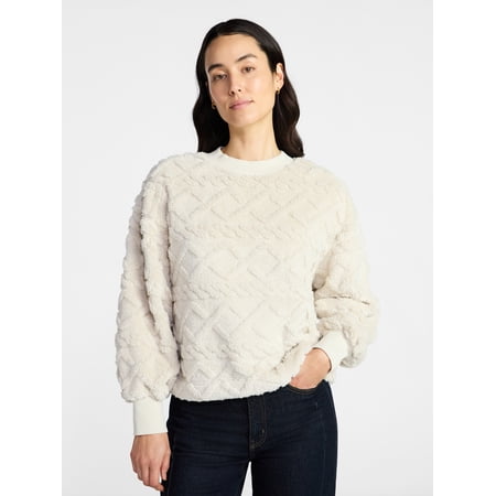 Time & Tru Women's Jacquard Pullover Sweater, Sizes XS-XXXL