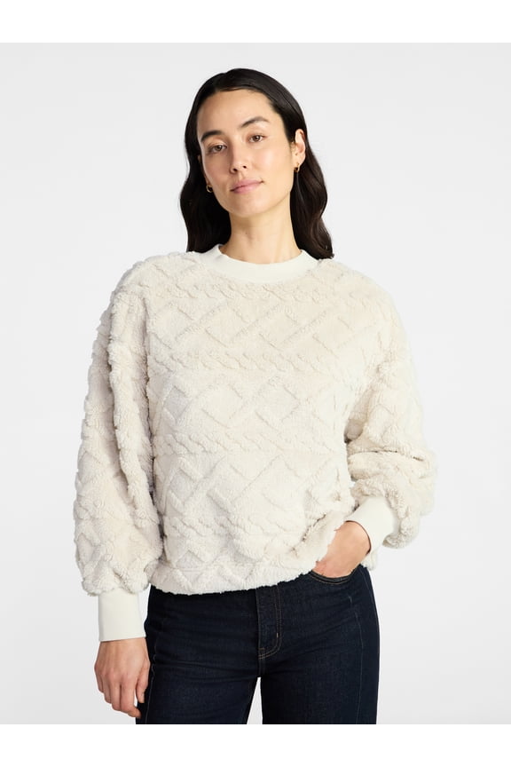 Time & Tru Women's Jacquard Pullover Sweater, Sizes XS-XXXL