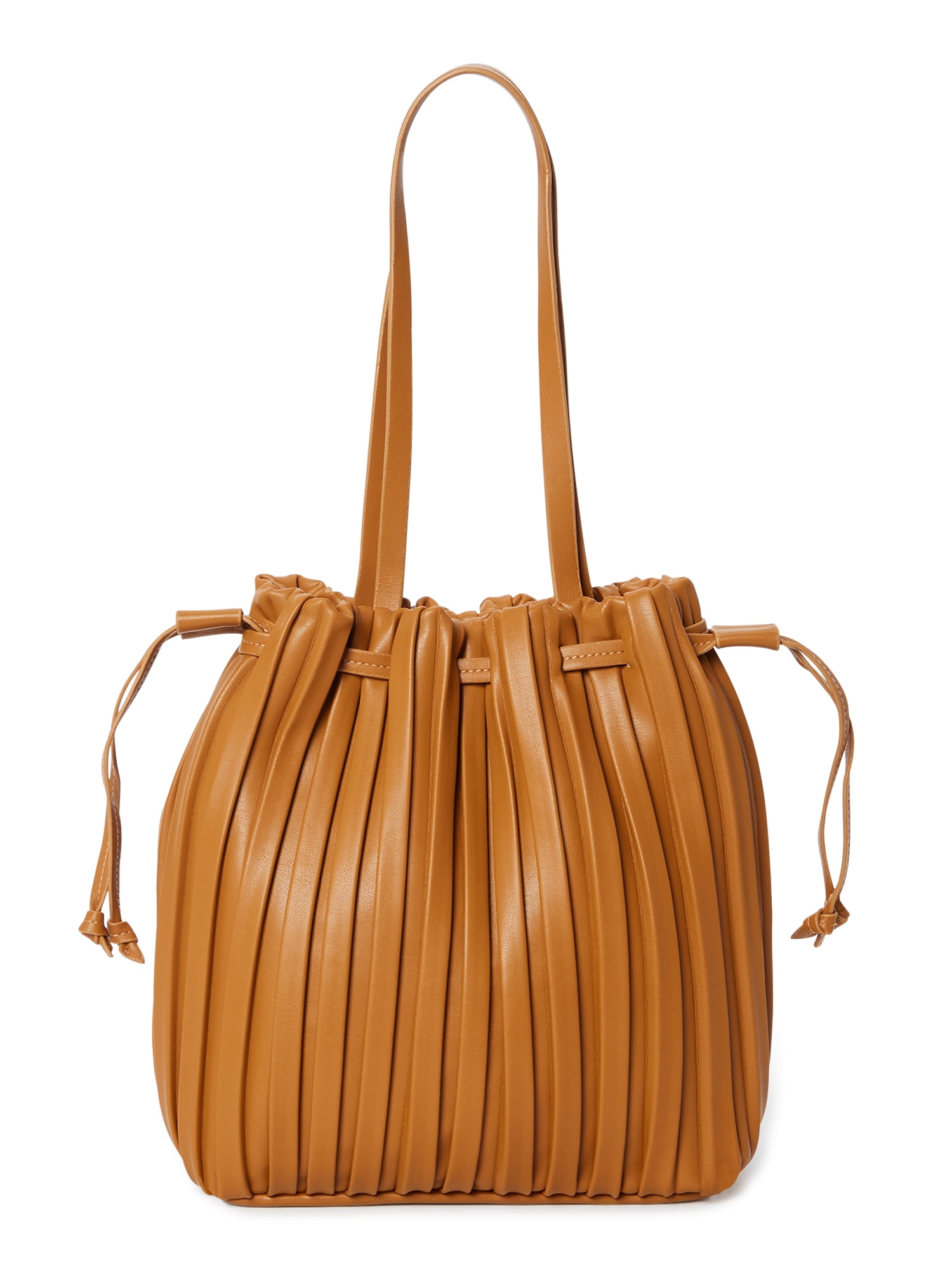 Brown Leather Bucket Bag W-Top Handles | Cute Bucket Bag W-Purse | Women Bucket Purse W-Convertible Straps | Designer Bucket Bag| Filinapo