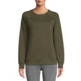 thumbnail image 1 of Time & Tru Women's Raglan Fleece Crewneck Sweatshirt, 1 of 3