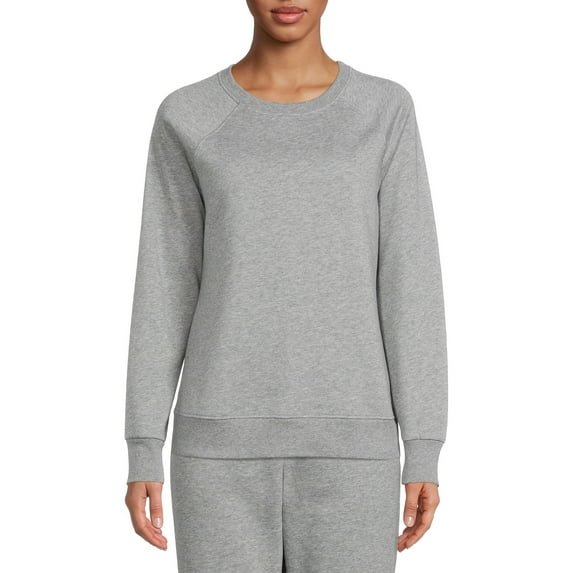 Time & Tru Women's Raglan Fleece Crewneck Sweatshirt
