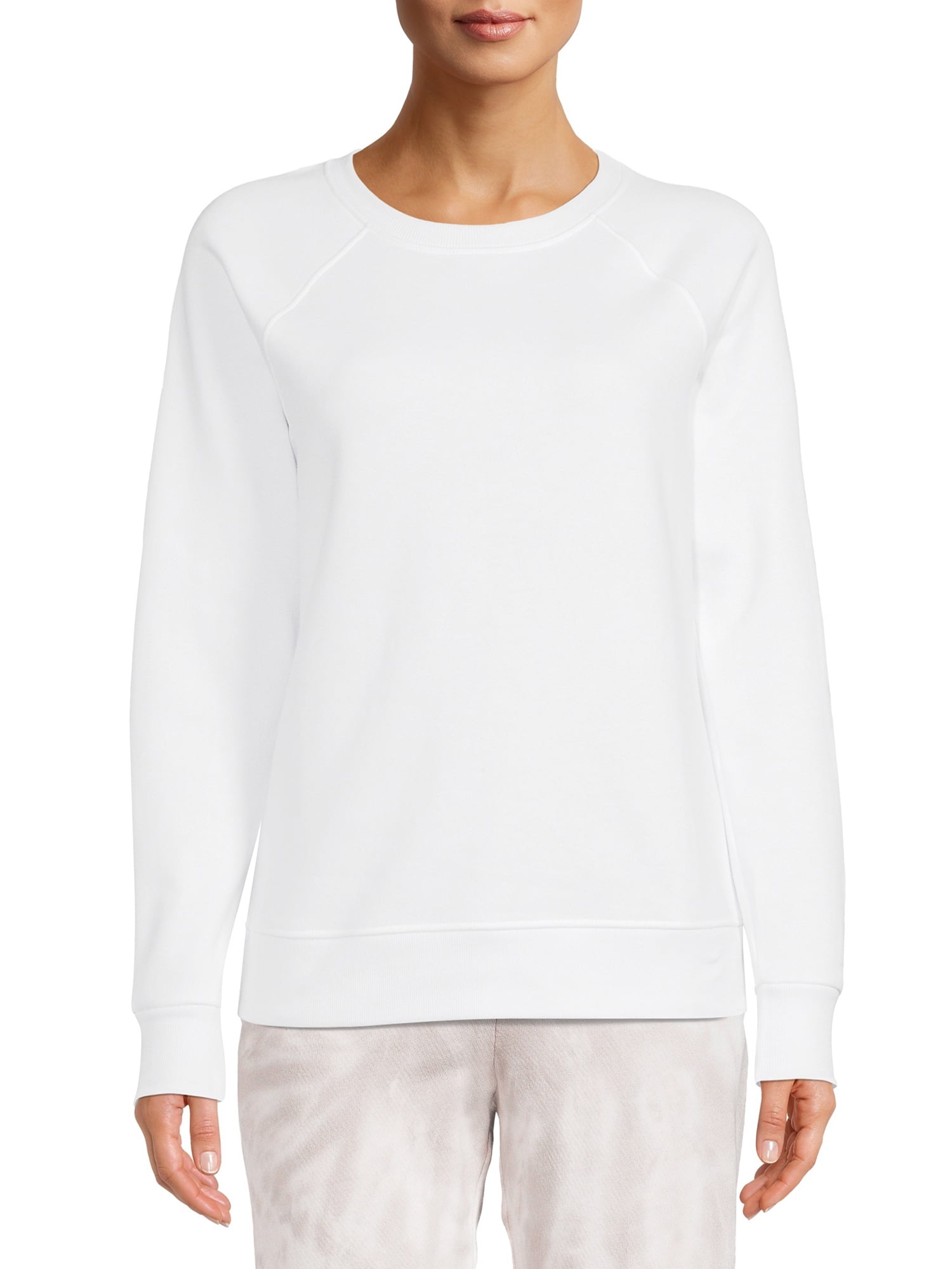 Time & Tru Women's Raglan Fleece Crewneck Sweatshirt - Walmart.com