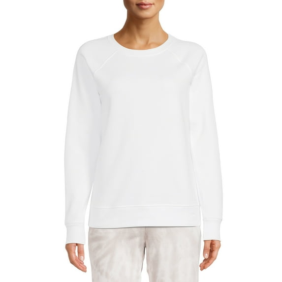 Time & Tru Women's Raglan Fleece Crewneck Sweatshirt