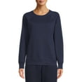 thumbnail image 1 of Time & Tru Women's Raglan Fleece Crewneck Sweatshirt, 1 of 5