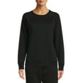 thumbnail image 1 of Time & Tru Women's Raglan Fleece Crewneck Sweatshirt, 1 of 5