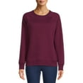 thumbnail image 1 of Time & Tru Women's Raglan Fleece Crewneck Sweatshirt, 1 of 5