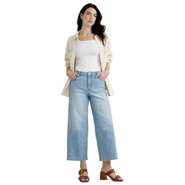 Time & Tru Women's Wide Leg Jean, 26" Inseam, Size Range 2-20