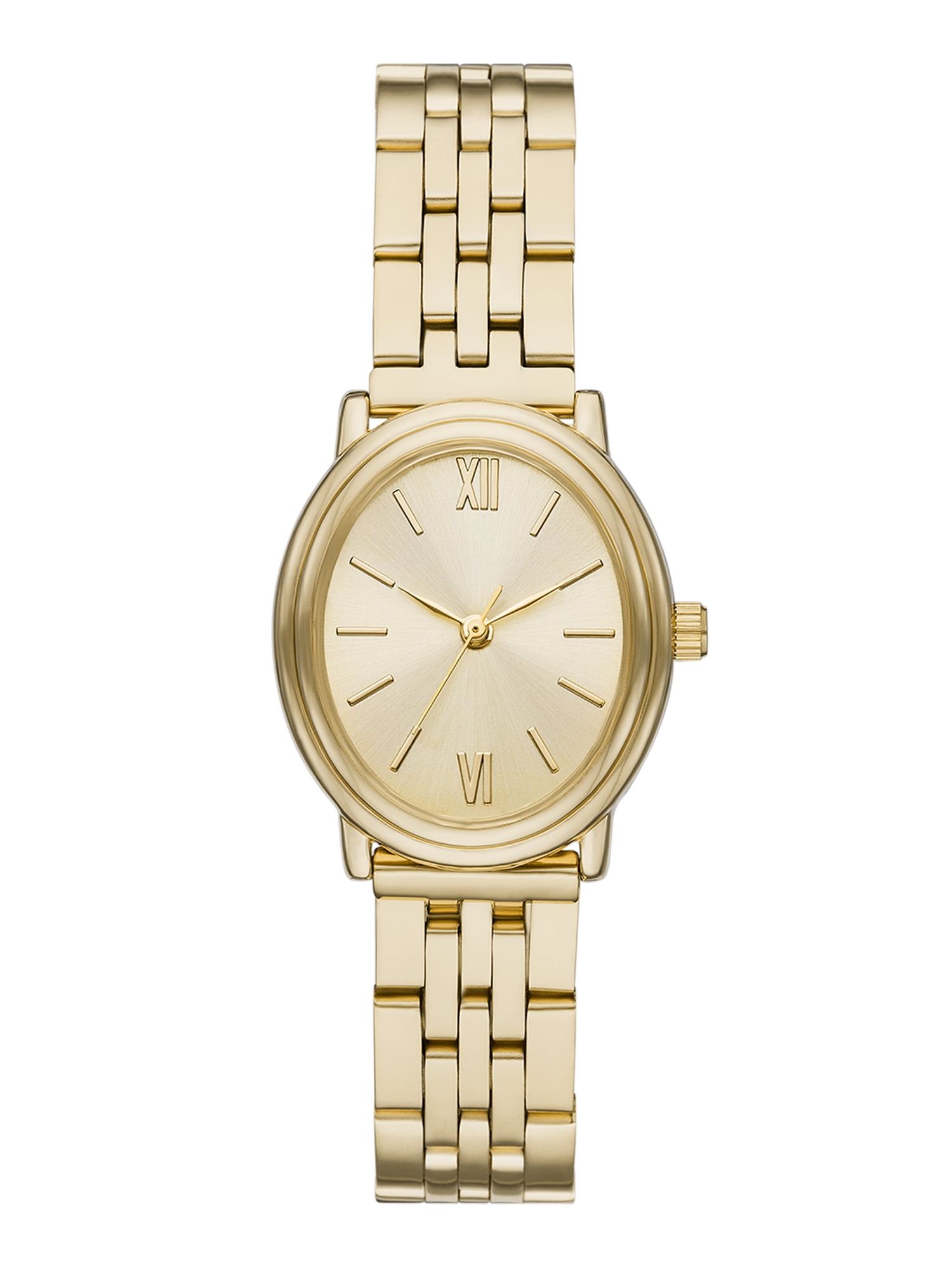 Time and Tru Women's Wristwatch, Gold Tone Oval Case and Dial,