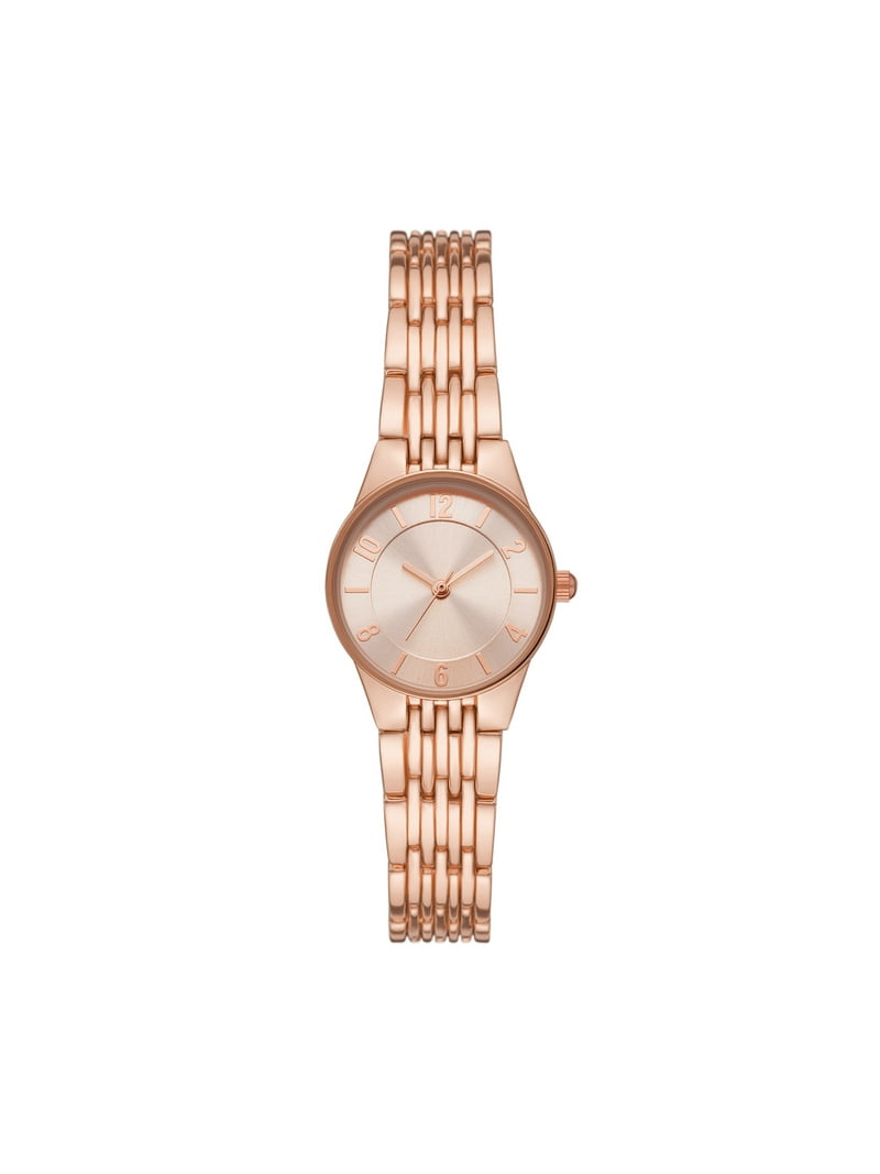 Rose Gold Womens Watches Walmart Folio Women's Three Hand Rose