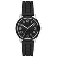 thumbnail image 1 of Time & Tru Women's Wristwatch: Silver Case, Black Bezel, Easy Read Dial, Silicone Strap (FMDOTT015), 1 of 4