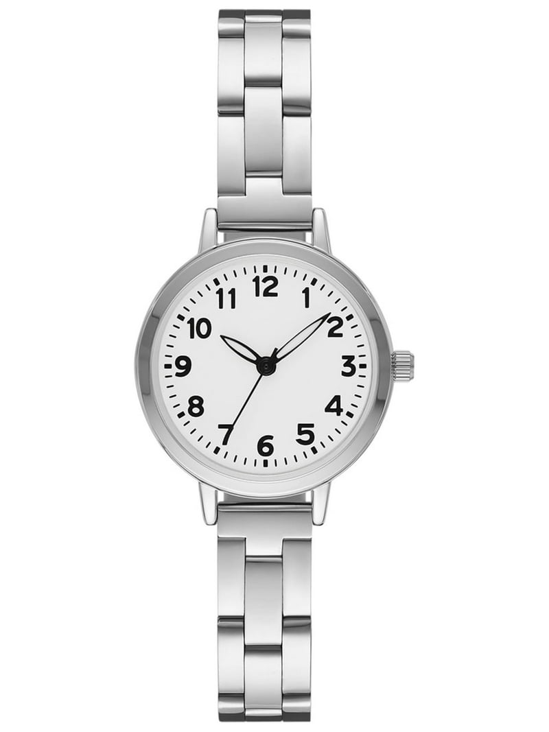 Time and Tru Women's Silver Tone Wristwatch with Easy Read Dial