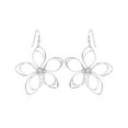 thumbnail image 1 of Time & True Women's Open Wire Imitation Rhodium 3D Metal Flower Fishhook Earring., 1 of 4
