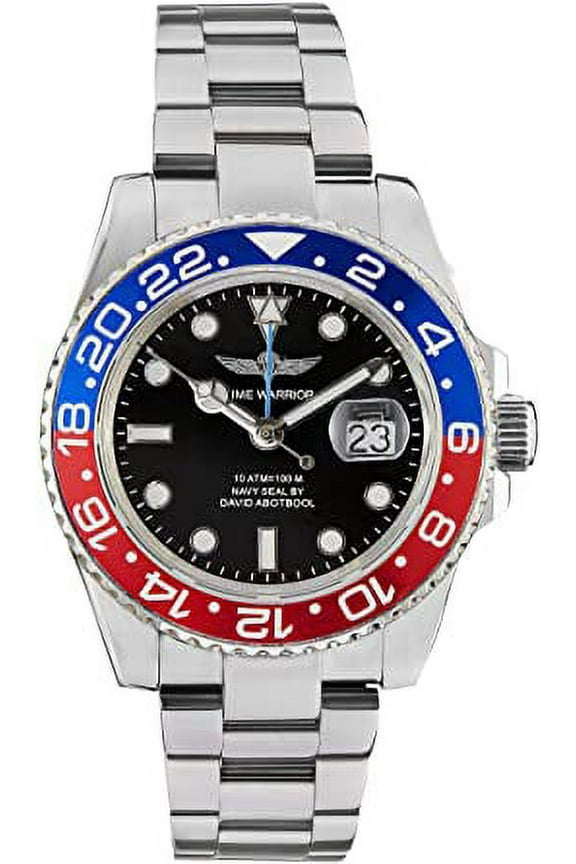 Navy Seal, Swiss Quartz GMT 42mm Sport Waterproof Stainless Steel Sapphire Glass