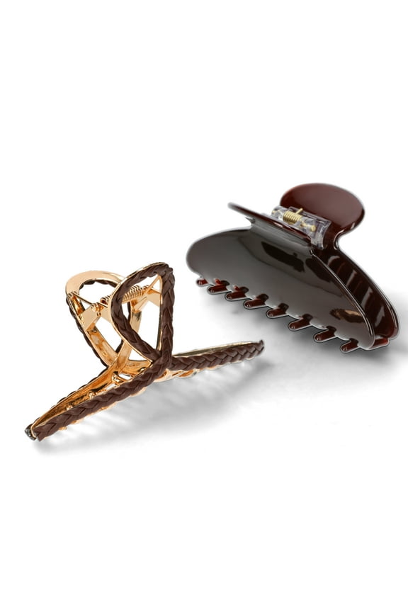 2 Pack Braided PU Claws, Brown