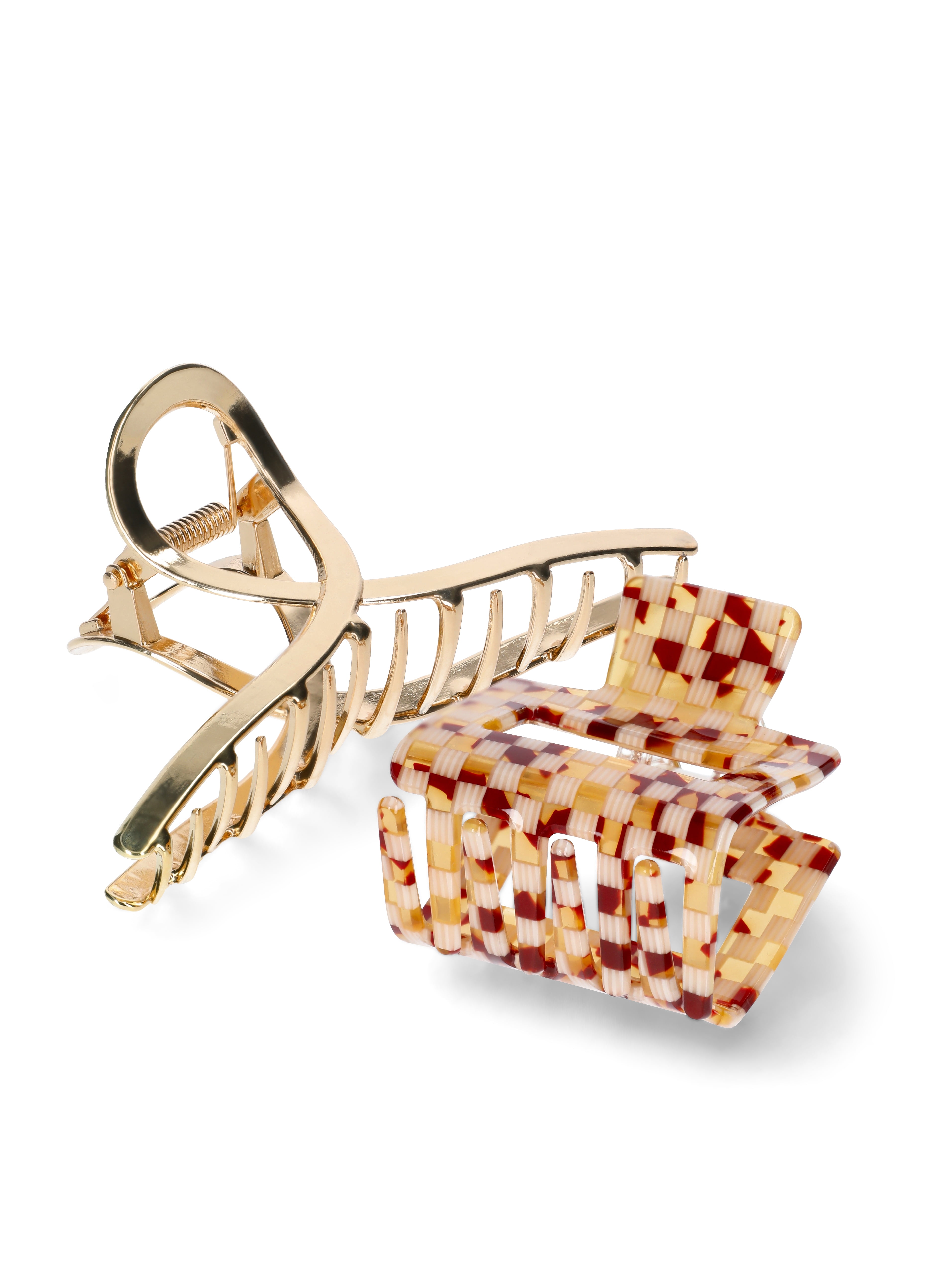 Time and Tru 2 Pack Square and Loop Claws, Gold