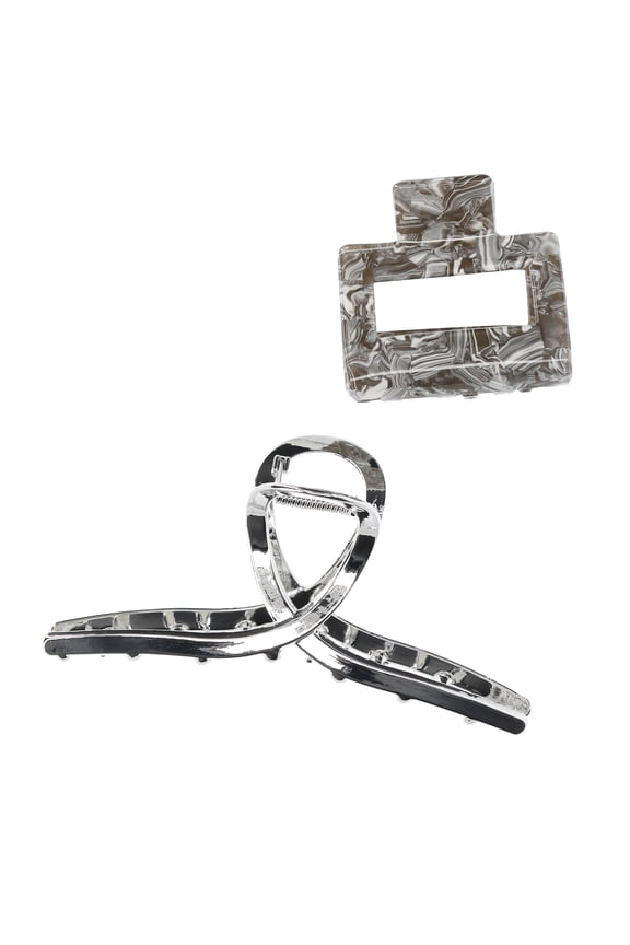 2 Pack Square and Loop Claws, Silver