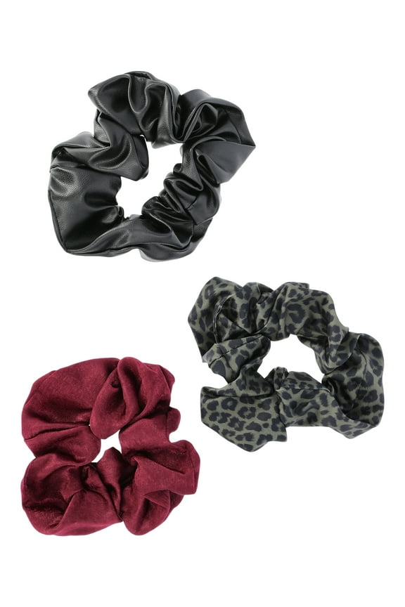 Women's Medium Scrunchy Hair Tie, 3-Pack, Tan