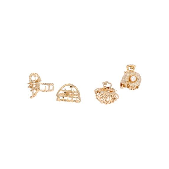 Time and Tru Mini Metal Claw Clip Set, 4pk, Gold, OSFM - Walmart.com