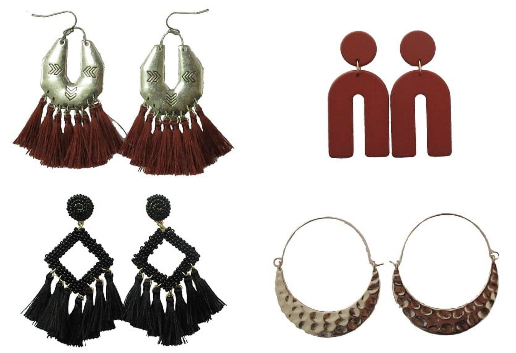 Time and Tru 4pack of Boho Statement Earrings