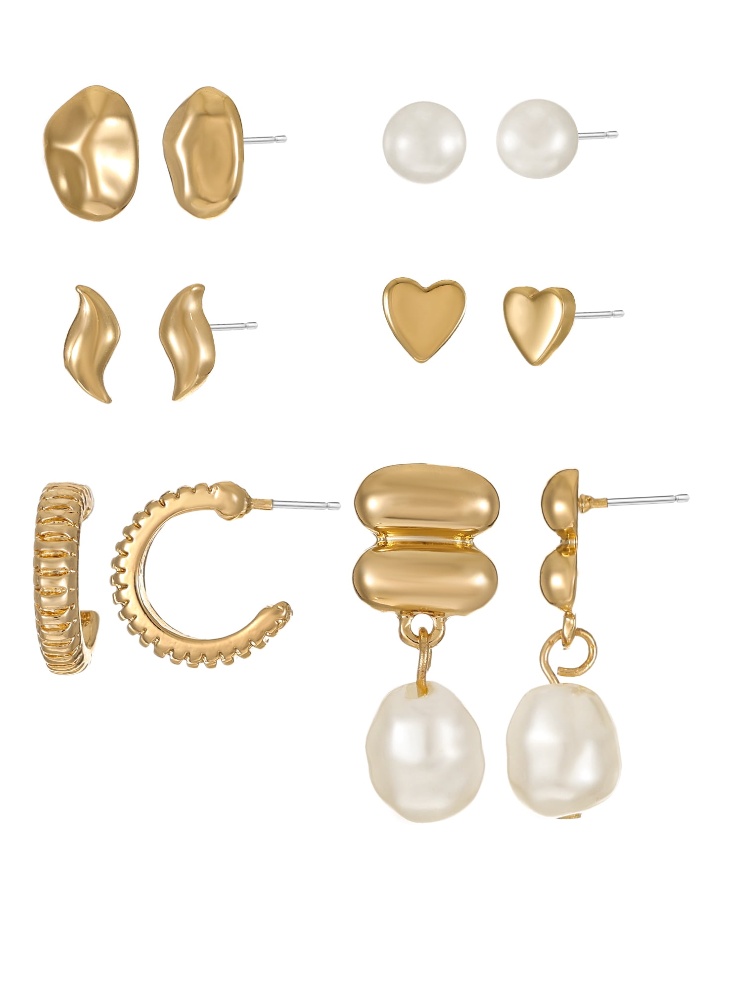 Time and Tru 6-Pair Everyday Gold Earring Set