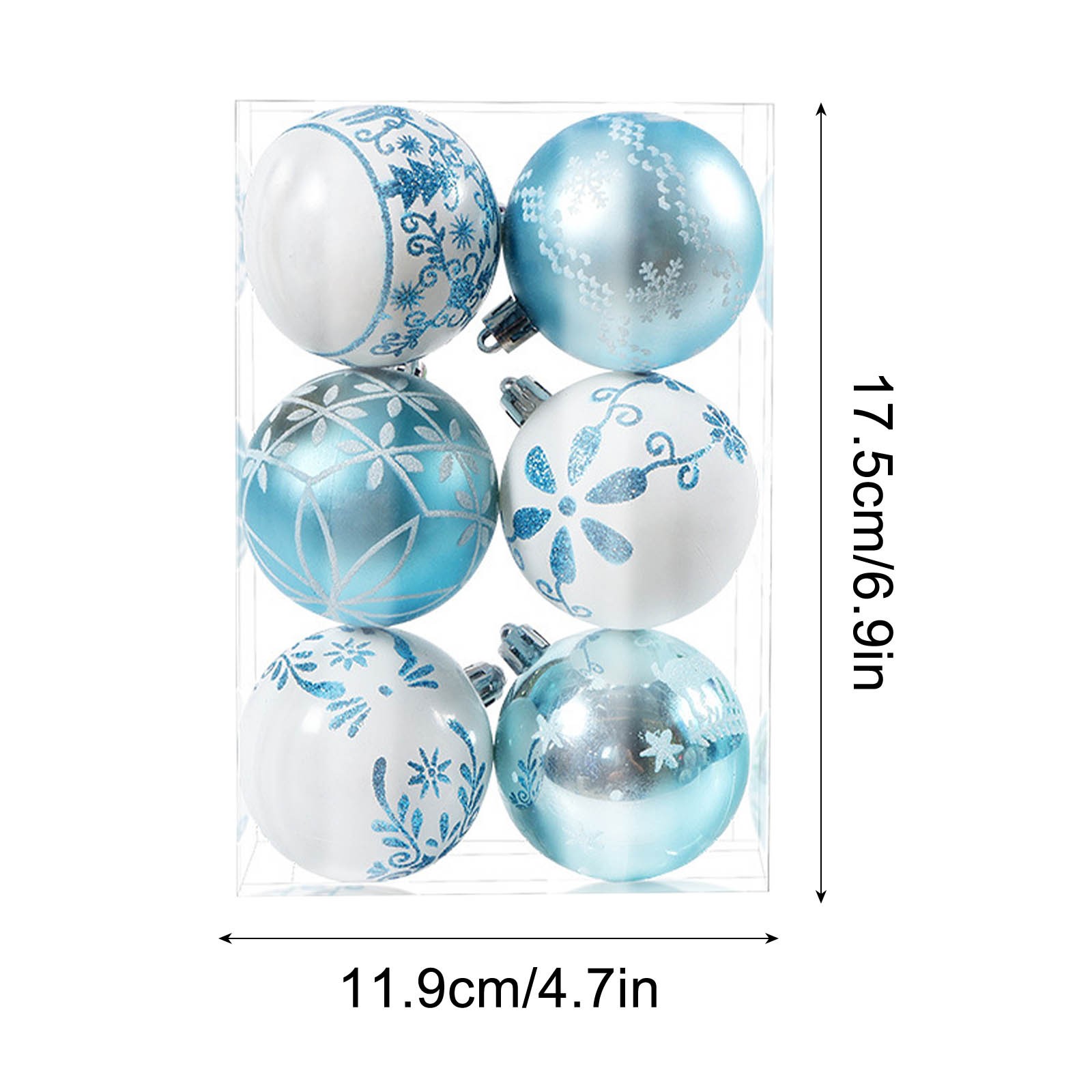 Time and Tru 6pcs Christmas Balls Colored Christmas Ornament Ball Set