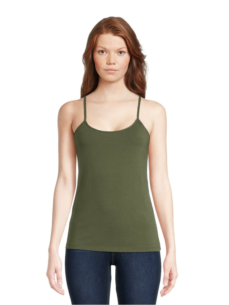 Time and Tru Women's Cami Top with Adjustable Straps, Fitted