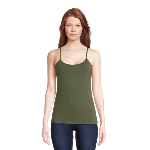 Time and Tru Women’s Cami Top with Adjustable Straps, Sizes XS-XXXL