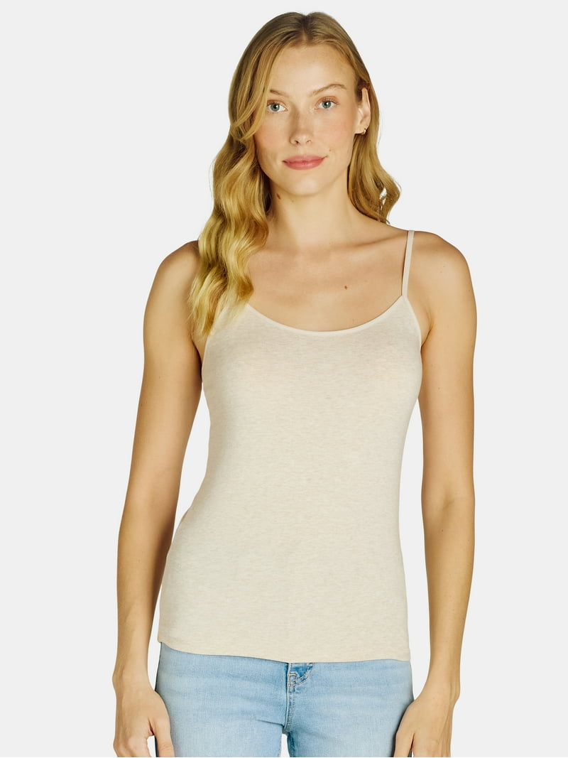 Time and Tru Women's Cami Top with Adjustable Straps, Fitted