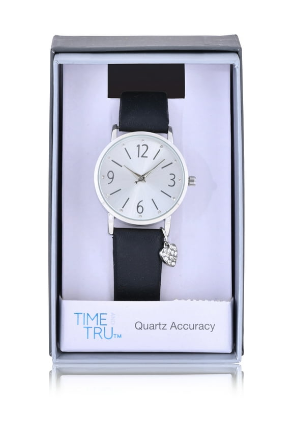 Adult Female Crystal Accent Silver Tone Watch with Heart Charm (42008WML)