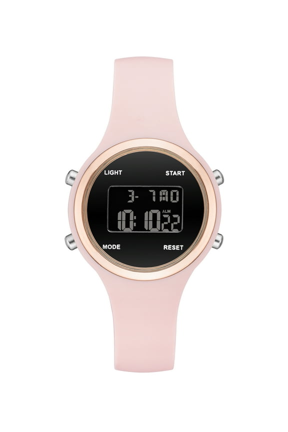 Adult Female Pink Silicone Digital Watch.