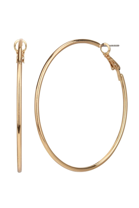 Adult Women's Gold Tone Metal Hoop Earring