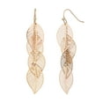 thumbnail image 1 of Time and Tru Adult Women's Gold Tone Multi Filigree Leaf Metal Drop Earring, 1 of 5