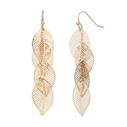 Time and Tru Adult Womens Gold Tone Multi Filigree Leaf Metal Drop Earring
