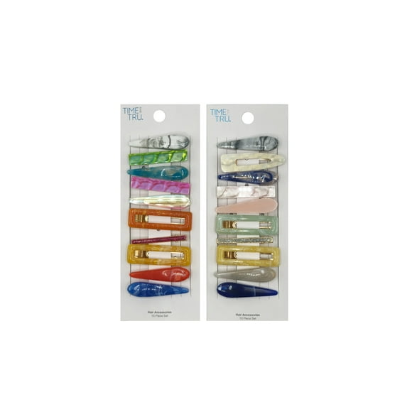Time and Tru Adult Women's Hair Clips, 20-Pack