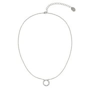 Time and Tru Adult Womens Silver Tone Baguette Crystal Metal Pendant Necklace