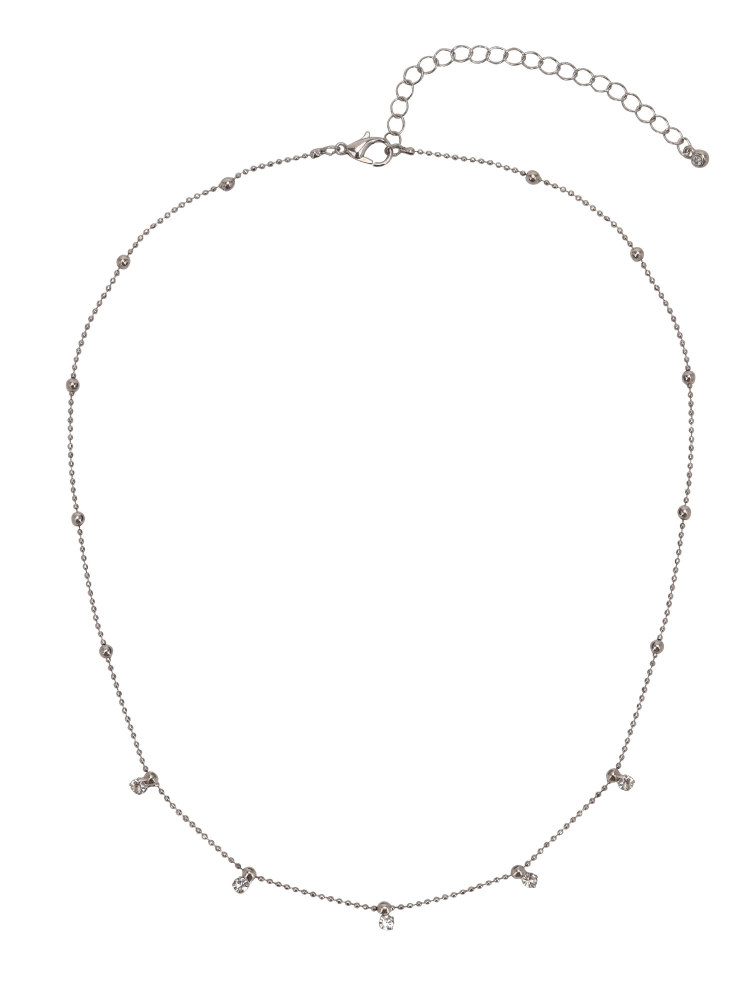 Time and Tru Adult Women's Silver Tone Crystal Dangle Delicate Metal Necklace