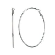 Time and Tru Adult Womens Silver Tone Large Metal Hoop Earring