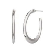 Time and Tru Adult Womens Silver Tone Post Metal Hoop Earring