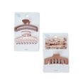 thumbnail image 1 of Time and Tru Adult Women's Tan Claw Hair Clips, 4-Pack, 1 of 1