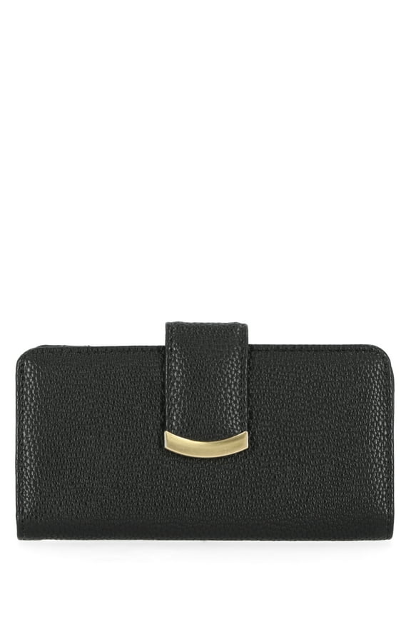 Women's Alexandra Slim Tab Wallet, Solid Black