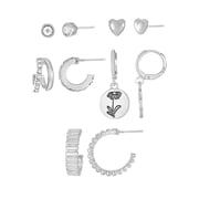 April Daisy Earring Pack Silvertone