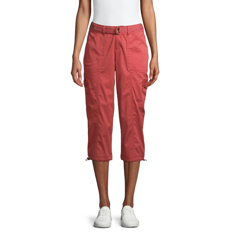 Time and Tru Belted Cargo Capri Pants 