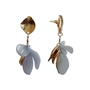 Time and Tru Blue Flower Petal Earrings for Female Adults and Teens