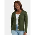 thumbnail image 1 of Time and Tru Women's and Women's Plus Cable Knit Cardigan Sweater, Lightweight, Sizes XS-4X, 1 of 5