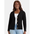 thumbnail image 1 of Time and Tru Women's and Women's Plus Cable Knit Cardigan Sweater, Lightweight, Sizes XS-4X, 1 of 5