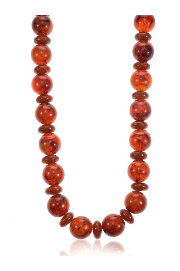 Brown Beaded Statement Necklace, 1 Piece