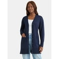 thumbnail image 1 of Time and Tru Women’s Longline Button Front Cardigan Sweater, Lightweight, Sizes XS-XXXL, 1 of 5