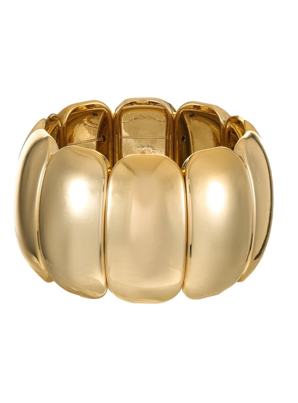 Chunky Goldtone Stretch Bracelet, 1 Piece