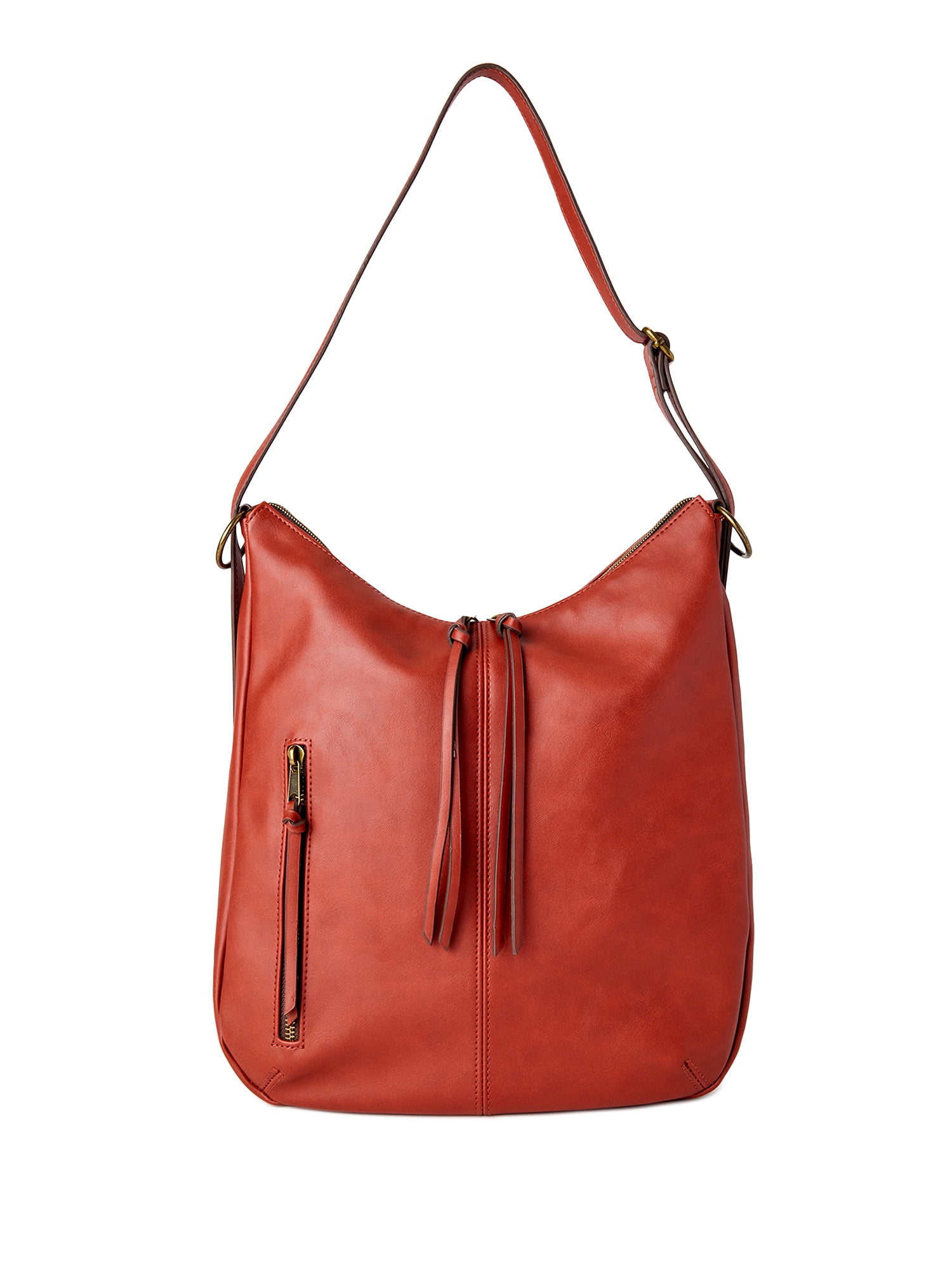 Time and Tru Claire Convertible Hobo Bag Brown 